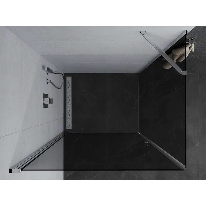 Mexen Pretoria Duschkabine schwenkbar 100 x 90 cm, grafit, chrom - 852-100-090-01-40