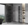 Mexen Mist L Duo Duschkabine schwenkbar 100 x 95 cm, schwarzes Gitter, schwarz - 8A4L-100L-095P-70-77