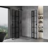 Mexen Mist L Duo Duschkabine, Drehbar, 115 x 95 cm, schwarzes Gitter, schwarz - 8A4L-115L-095P-70-77