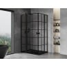 Mexen Mist L Duo Duschkabine schwenkbar 120 x 110 cm, schwarzes Gitter, schwarz - 8A4L-120L-110P-70-77