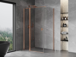 Mexen Mist T Duschkabine schwenkbar 120 x 90 cm, transparent, gebürstetes Kupfer - 8A4T-120-090-65-00