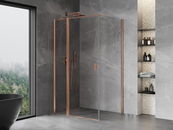 Mexen Mist T Duschkabine schwenkbar 80 x 100 cm, transparent, gebürstetes Kupfer - 8A4T-080-100-65-00