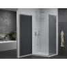 Mexen Pretoria Duschkabine, schwenkbar 100 x 80 cm, Grafit, Chrom + Flache Duschwanne - 852-100-080-01-40-4010