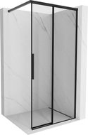 Mexen Rox Duschwand Walk-in rechts 75 x 200 cm, schwarzer Rahmen 8 mm, schwarz - 8C2-075-003-70-70-P