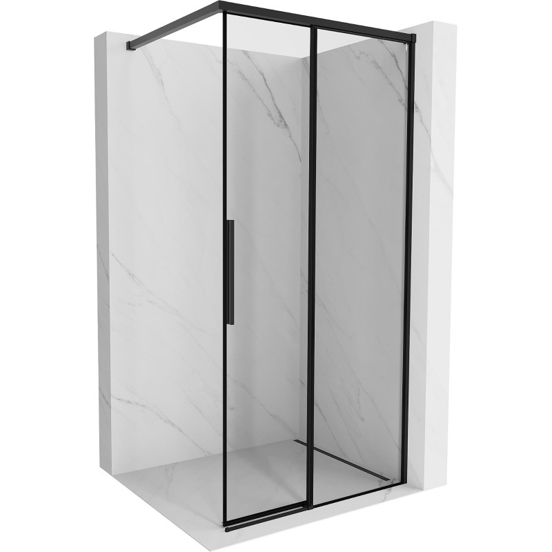 Mexen Rox Duschwand Walk-in rechts 85 x 200 cm, schwarzer Rahmen 8 mm, schwarz - 8C2-085-003-70-70-P