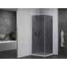 Mexen Pretoria Duschkabine schwenkbar 100 x 100 cm, grafit, chrom + Duschwanne Flat - 852-100-100-01-40-4010