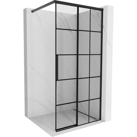 Mexen Rox Duschwand Walk-in rechts 120 x 200 cm, schwarzes Gitter 8 mm, schwarz - 8C2-120-003-70-77-P