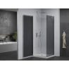 Mexen Pretoria Duschkabine schwenkbar 100 x 100 cm, grafit, chrom + Duschwanne Flat - 852-100-100-01-40-4010