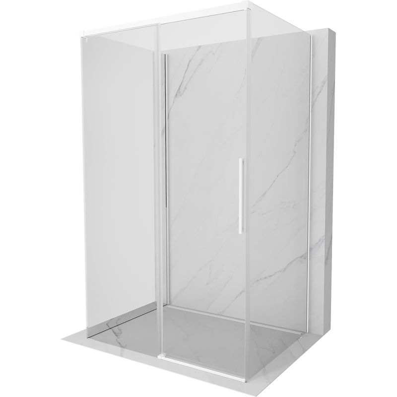 Mexen Rox-3S Duschkabine 3-seitig schiebbar 130 x 70 cm, transparent, weiß - 8C2-130-070-20-00-3S