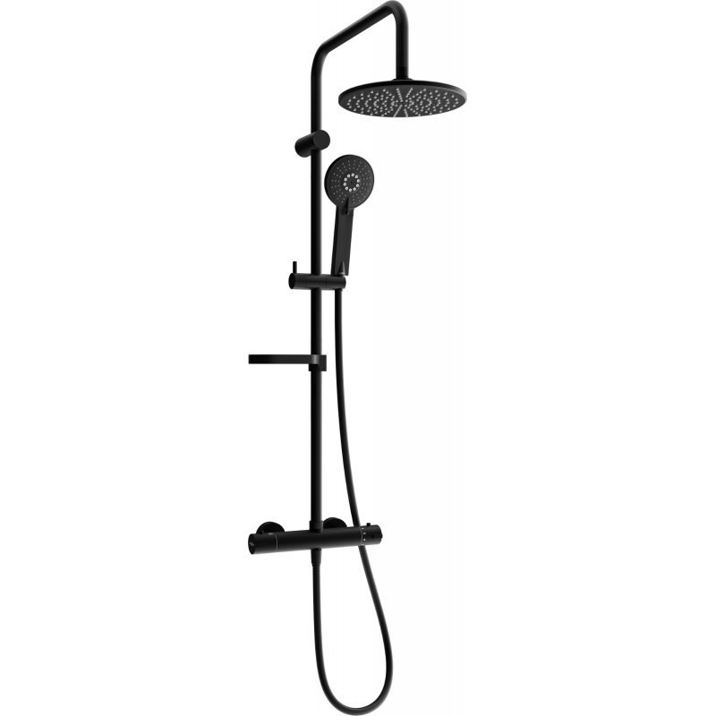 Mexen KX40 Überputz-Duschset mit Regenbrause und Thermostatarmatur, schwarz - 771504091-70