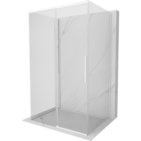Mexen Rox-3S Duschkabine 3-seitig, Schiebetür 90 x 80 cm, transparent, weiß - 8C2-090-080-20-00-3S