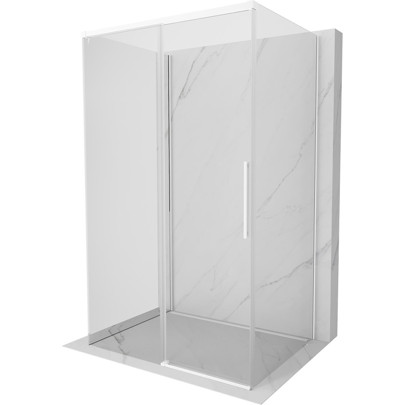 Mexen Rox-3S dreiseitige Duschkabine 95 x 80 cm, transparent, weiß - 8C2-095-080-20-00-3S