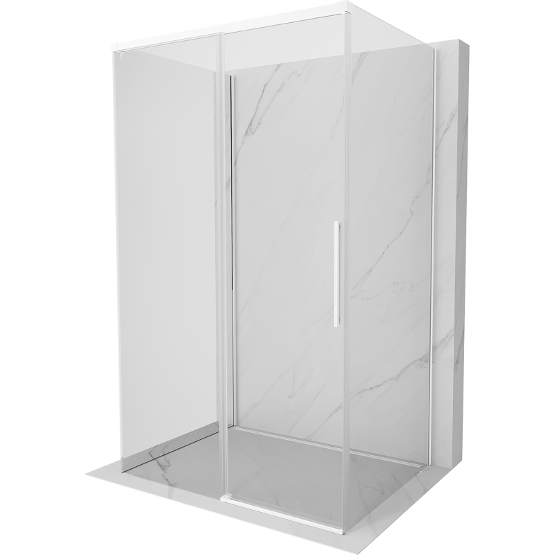 Mexen Rox-3S Duschkabine 3-seitig schiebbar 140 x 85 cm, transparent, weiß - 8C2-140-085-20-00-3S