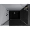 Mexen Pretoria Schwingtür-Duschkabine 100 x 80 cm, Graphit, Chrom + Flat-Duschwanne, Schwarz - 852-100-080-01-40-4070