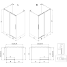 Mexen Rox-3S L Duschkabine 3-seitig schiebbar 90 x 110 cm, transparent, Chrom - 8C2L-090-110-01-00-3S