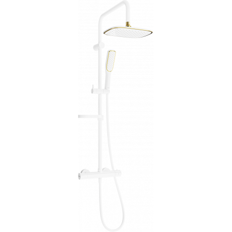 Mexen KX49 Aufputz-Duschset mit Regendusche und Thermostatbatterie, weiß/gold - 771504091-25