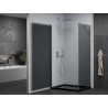Mexen Pretoria drehbare Duschkabine 100 x 120 cm, Graphit, Chrom + Flat Duschwanne, Schwarz - 852-100-120-01-40-4070