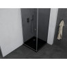 Mexen Pretoria Duschkabine schwenkbar 100 x 100 cm, Grafit, Chrom + Duschwanne Flat, Schwarz - 852-100-100-01-40-4070