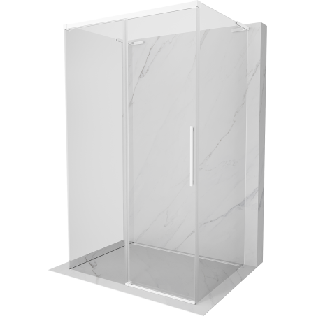 Mexen Rox-3S L Duschkabine 3-seitig verschiebbar 145 x 85 cm, transparent, weiß - 8C2L-145-085-20-00-3S