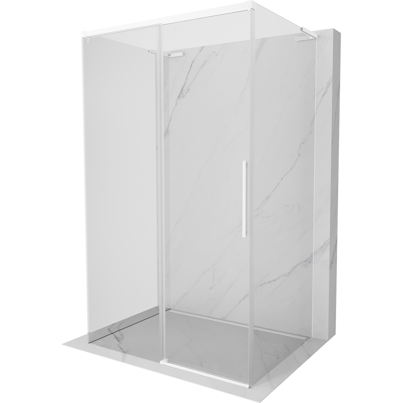 Mexen Rox-3S L 3-seitige, verschiebbare Duschkabine 135 x 95 cm, transparent, weiß - 8C2L-135-095-20-00-3S