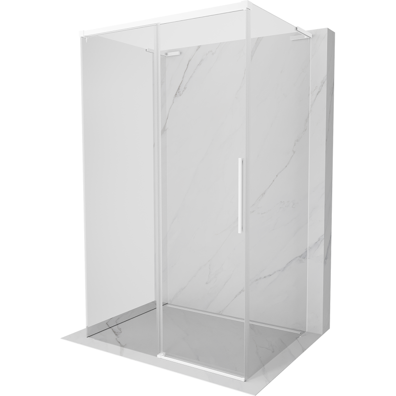 Mexen Rox-3S L 3-seitige Duschkabine, schiebbar, 100 x 120 cm, transparent, weiß - 8C2L-100-120-20-00-3S