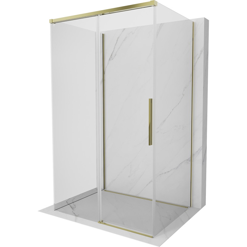 Mexen Rox-3S 3-seitige Duschkabine zum Schieben 120 x 70 cm, transparent, gold - 8C2-120-070-50-00-3S