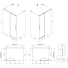 Mexen Rox-3S L 3-seitige Schiebeduschkabine 130 x 120 cm, transparent, weiß - 8C2L-130-120-20-00-3S