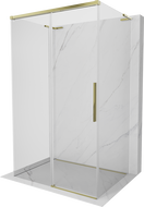 Mexen Rox-3S L 3-seitige, verschiebbare Duschkabine 130 x 70 cm, transparent, gold - 8C2L-130-070-50-00-3S