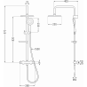 Mexen KX67 Aufputz-Duschset mit Regendusche und Thermostatbatterie, Chrom/Weiß - 771506791-00