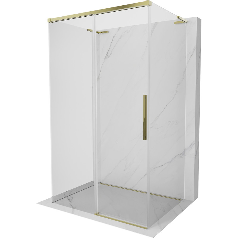 Mexen Rox-3S L Duschkabine 3-seitig, schiebbar 100 x 110 cm, transparent, gold - 8C2L-095-110-50-00-3S - 8C2L-100-110-50-00-3S