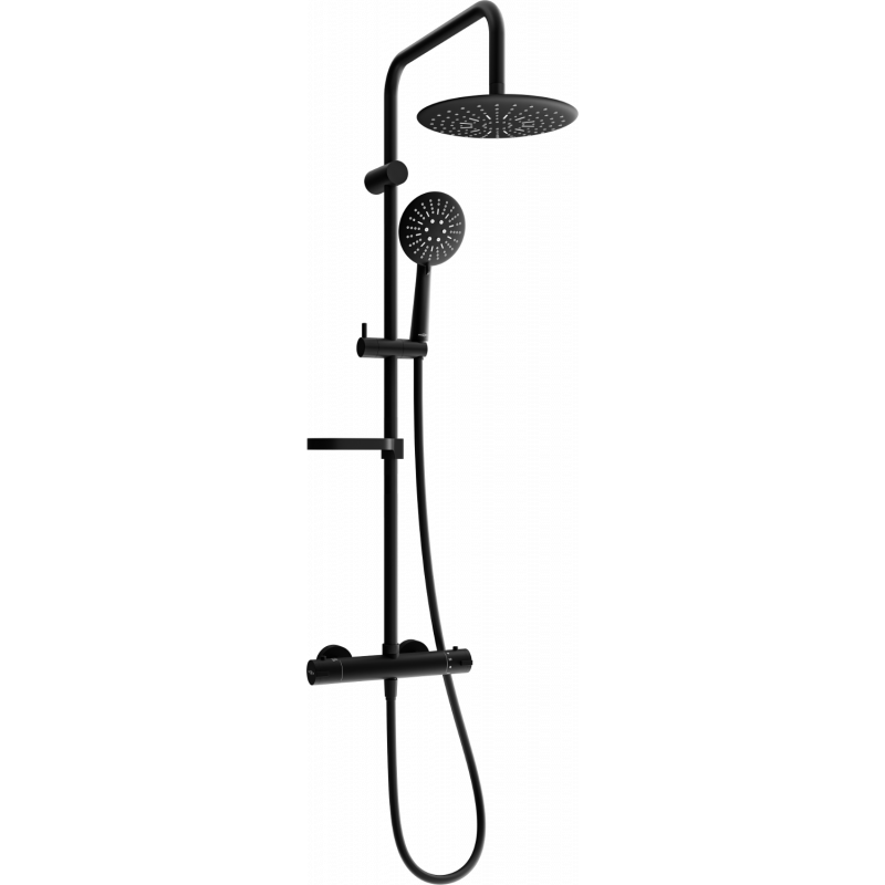 Mexen KX67 aufputz-duschset mit regenduschkopf und thermostatischer armatur, schwarz - 771506791-70