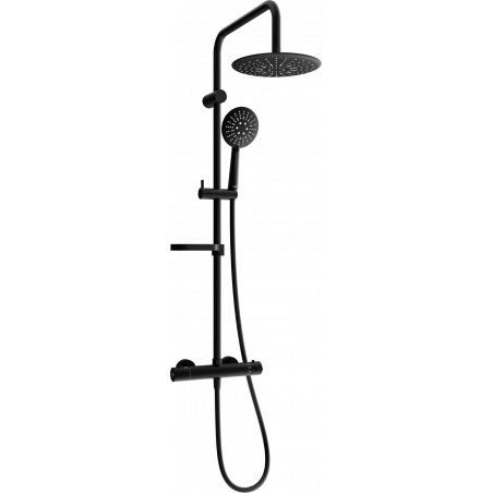 Mexen KX67 aufputz-duschset mit regenduschkopf und thermostatischer armatur, schwarz - 771506791-70