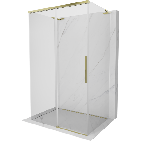 Mexen Rox-3S L duschkabine 3-seitig verschiebbar 135 x 120 cm, transparent, gold - 8C2L-135-120-50-00-3S