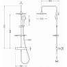 Mexen KT05 Aufputz-Duschset mit Regenbrause und Thermostatbatterie, Chrom/Weiß - 771500593-00