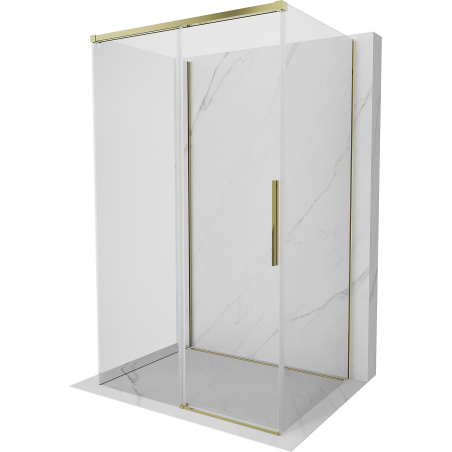 Mexen Rox-3S 3-seitige Duschkabine, verschiebbar, 135 x 95 cm, transparent, gold - 8C2-135-095-50-00-3S