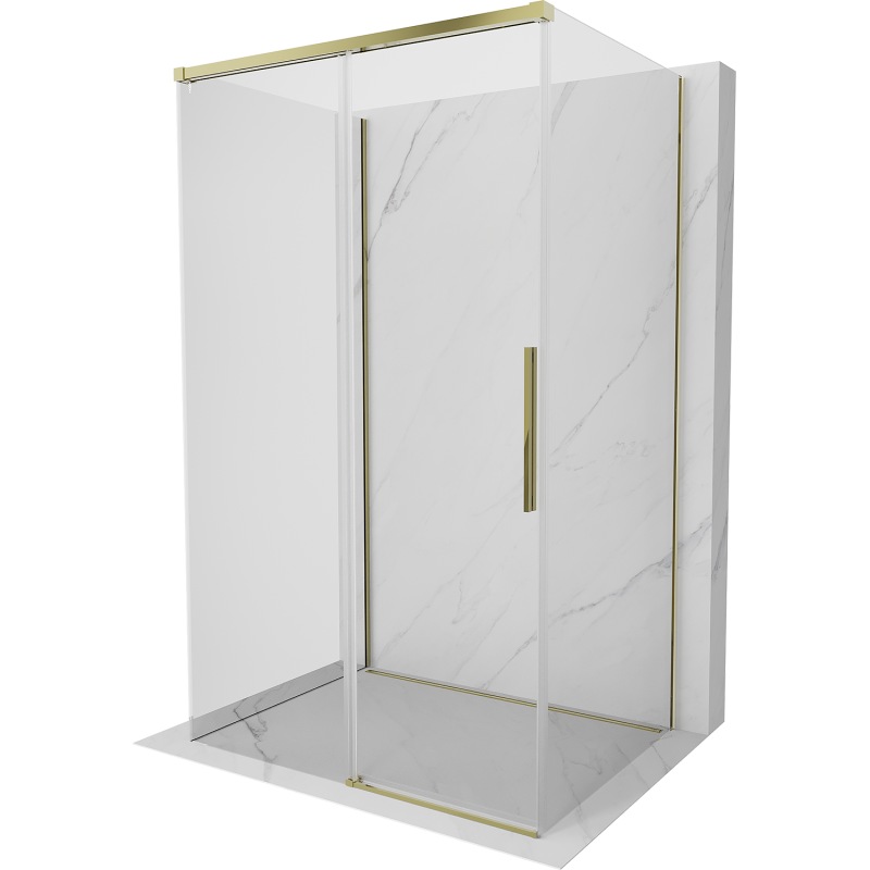Mexen Rox-3S 3-seitige Schiebeduschkabine 140 x 95 cm, transparent, golden - 8C2-140-095-50-00-3S