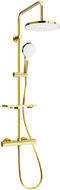 Mexen KT05 Aufputz-Duschset mit Regendusche und Thermostatarmatur, Gold/Weiß - 771500593-50