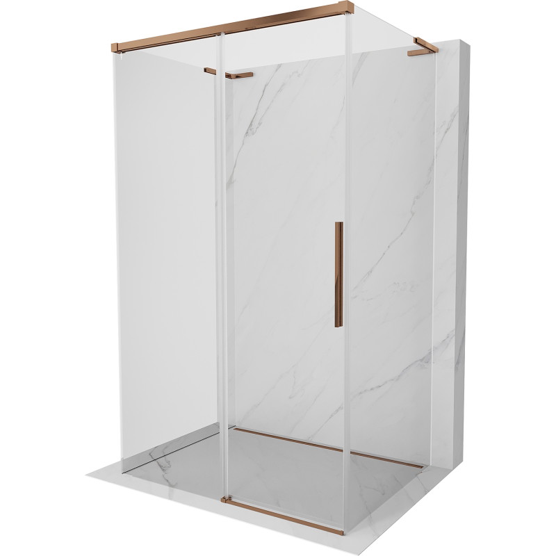 Mexen Rox-3S L Duschkabine 3-seitig verschiebbar 125 x 110 cm, transparent, Roségold - 8C2L-125-110-60-00-3S