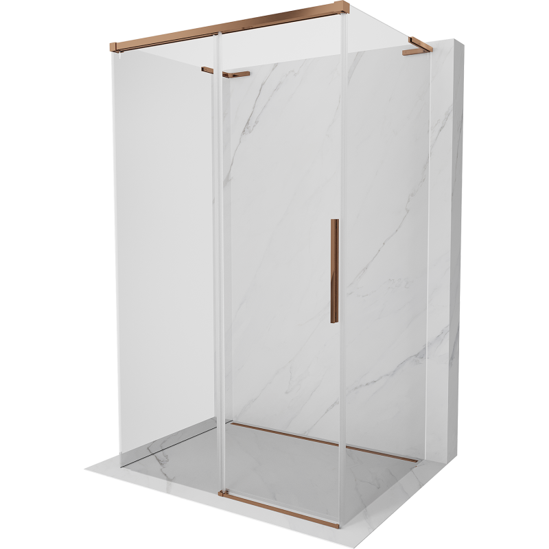 Mexen Rox-3S L dreiseitige Duschkabine 135 x 120 cm, transparent, Roségold - 8C2L-135-120-60-00-3S