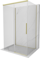 Mexen Rox-3S 3-seitige Duschkabine, 160 x 80 cm, transparent, gold gebürstet - 8C2-160-080-55-00-3S