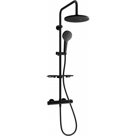 Mexen KT05 Aufputz-Duschset mit Regenduschkopf und Thermostatarmatur, schwarz - 771500593-70