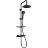 Mexen KT05 Aufputz-Duschset mit Regenduschkopf und Thermostatarmatur, schwarz - 771500593-70