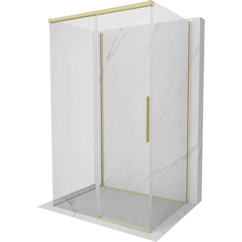 Mexen Rox-3S duschkabine 3-seitig verschiebbar 100 x 90 cm, transparent, gebürstetes gold - 8C2-100-090-55-00-3S