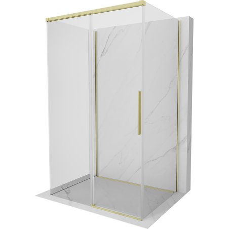 Mexen Rox-3S 3-seitige Schiebedusche 125 x 95 cm, transparent, gold gebürstet - 8C2-125-095-55-00-3S