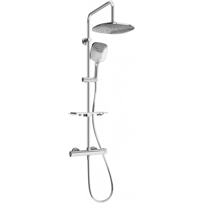 Mexen KT17 Aufputz-Duschset mit Regenduschkopf und Thermostatarmatur, Chrom - 771501793-00