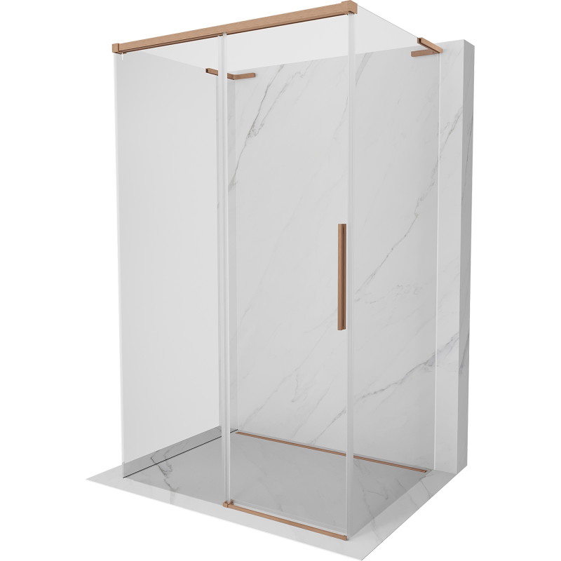 Mexen Rox-3S L 3-Wand-Schiebedusche 115 x 110 cm, transparent, gebürstetes Kupfer - 8C2L-115-110-65-00-3S