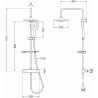 Mexen KT17 Aufputz-Duschset mit Regenbrause und thermostatischer Armatur, Chrom/Weiß - 771501793-02