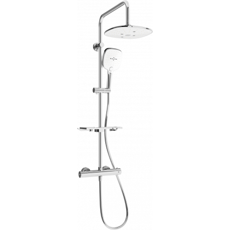 Mexen KT17 Aufputz-Duschset mit Regenbrause und thermostatischer Armatur, Chrom/Weiß - 771501793-02