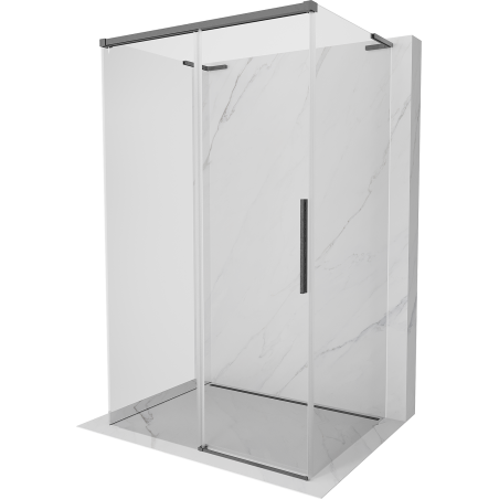 Mexen Rox-3S L Duschkabine 3-seitig verschiebbar 140 x 75 cm, transparent, gun gray gebürstet - 8C2L-140-075-66-00-3S