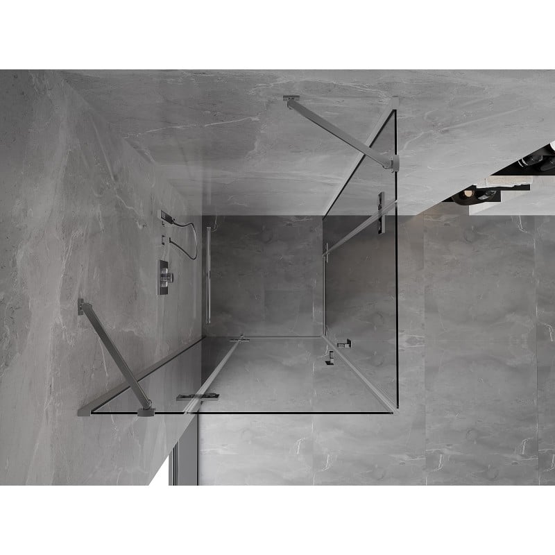 Mexen Mist-H Duo Duschkabine schwenkbar 70 x 70 cm, transparent, Chrom - 8A5-070L-070P-01-00